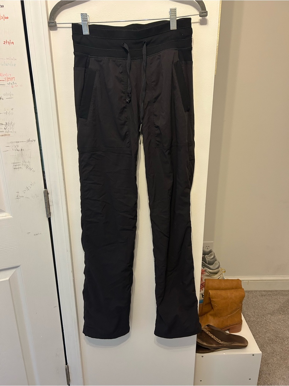 lululemon athletica Black Track Pants with Drawstring Waist